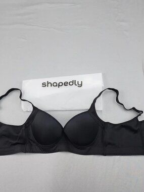 Shapedly Womens 40C Black Wireless Contour T-Shirt Bra Padded Molded Cups